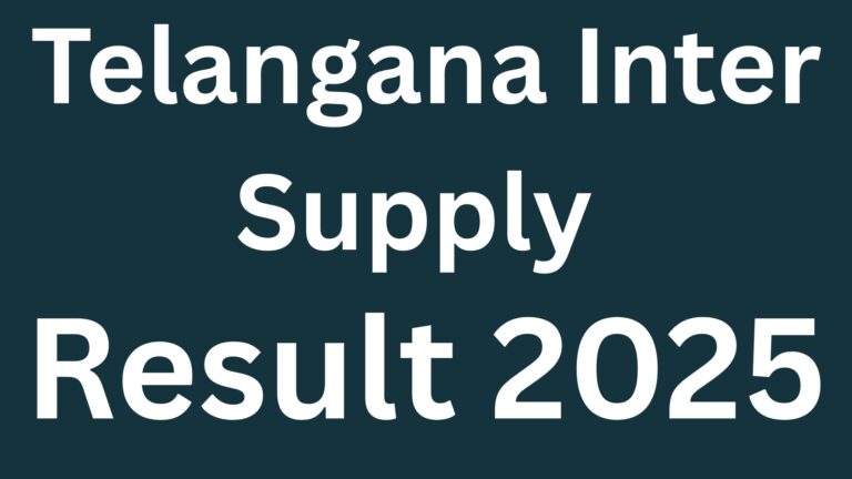 Telangana Inter Supply Results 2025